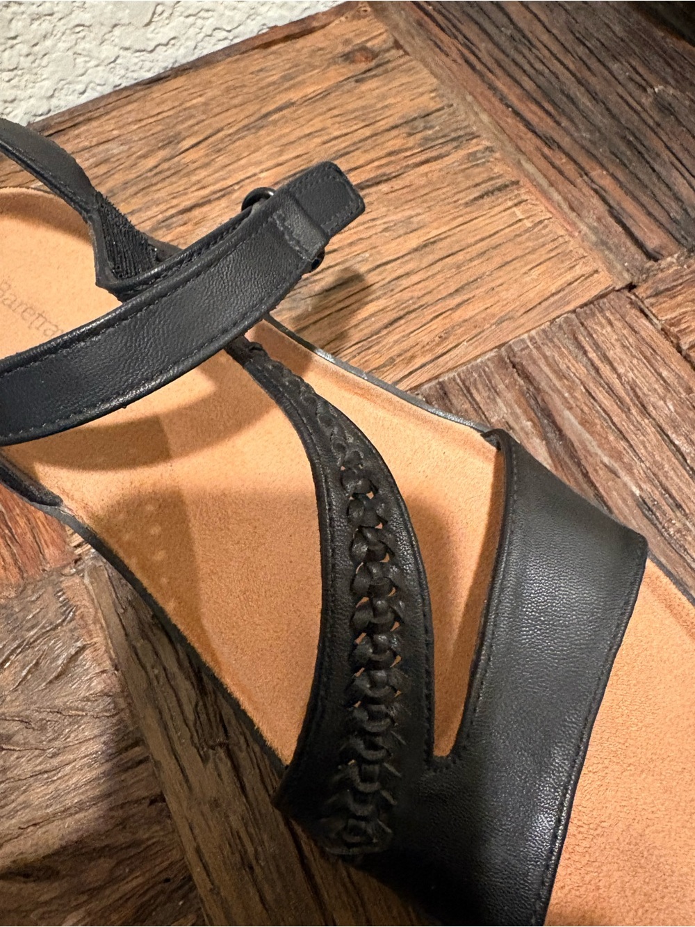 Bare Traps Women's Black Comfort Sandals with Ankle Strap - Picture 9 of 11